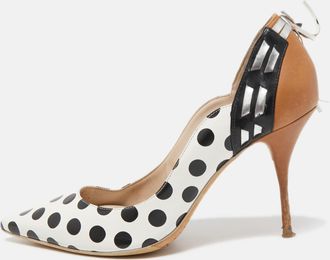 Sophia Webster Tricolor Polka Dot Leather Liberty Pointed Toe Pumps