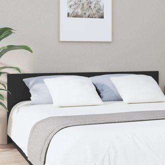 vidaXL Cabecero De Cama Madera Contrachapada Negro 200x1,5x80 Cm Vidaxl