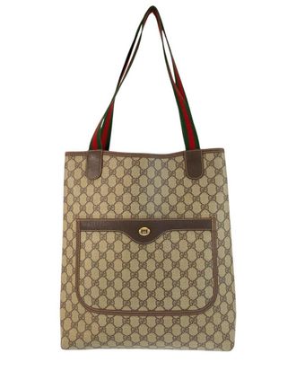 Gucci Beige Gg Supreme Canvas Tote (Authentic Pre-Loved)