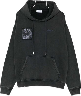 Off-white Faded Painting Skate Cotton Hoodie