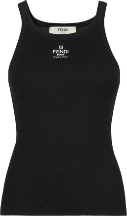 Fendi Ribbed Cotton Tank Top-Donna