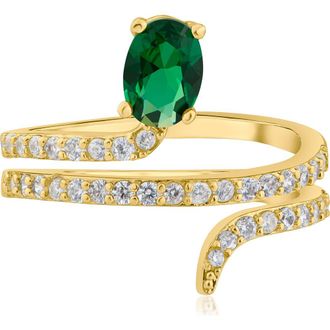 Kenneth Jay Lane Serpent Cubic Zirconia Ring in Green/Gold at Nordstrom Rack, Size 7