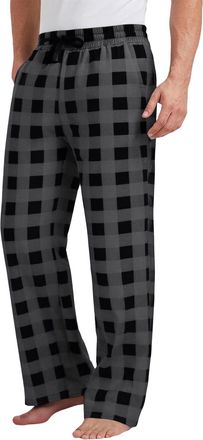 Generic Christmas Plaid Pajama Pants for Men Cotton Xmas Pj Bottoms, Soft Sleepwear with Elastic Waist Straight Fit for Holiday Lounging & Night Sleep
