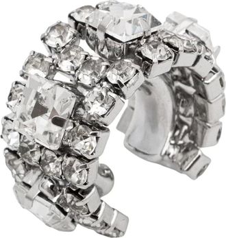 Patrizia Pepe Accessoires, Dames, Grijs, ONE Size, Oorbellen met Diamantkristallen Strass