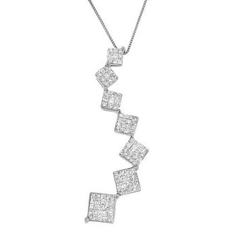 House of Brilliance 10K White Gold 1 cttw Diamond Snake Curved Pendant Necklace at Nordstrom