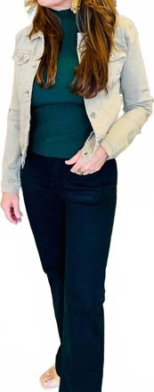 Q2 Basic Denim Jacket In Beige