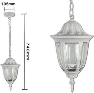 Trade Shop Trade Shop Traesio - Trade Shop - Lanterna Sospesa Da Soffitto Lampada Giardino Retr&ograve; Per Esterno Con Catena - Blanco