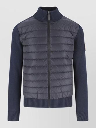 Canada Goose high collar knit sweater quilted front panel