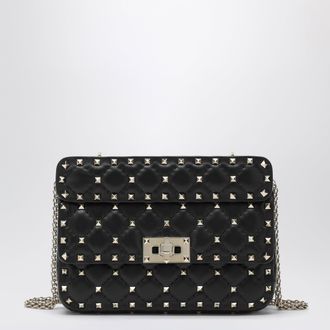 Valentino Garavani Mini Rockstud Spike top handle bag in black leather