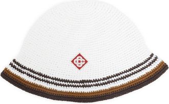 Casablanca Gehaakte bucket hat - Heren - Hoeden - Wit - M/L - Katoen - Accessoires