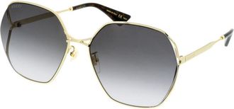 Gucci GG0818SA Asian Fit 001 Womens Sunglasses Gold Size 63 - Free RX Lenses - Free RX Lenses