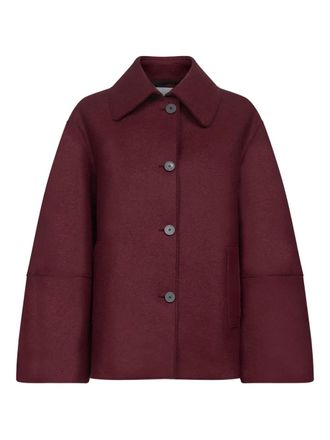 Harris Wharf London button-fastening wide-sleeve coat - women - Virgin Wool - 42 - Red