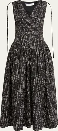 Proenza Schouler Clayton Printed Poplin Drop-Waist Dress