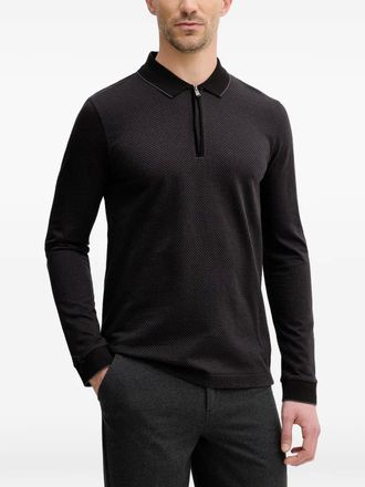BOSS zipped polo shirt - Black