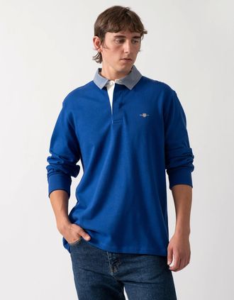 GANT Mens GANT Mens Regular Fit Chambray Heavy Rugger - 435 Crisp Blue - Size: 42