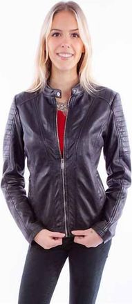 Scully Lamb Leather Jacket In Black