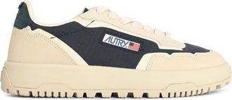 Autry Wildpace Low blaue und cremefarbene Cordura- und Wildleder-Sneaker