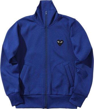 Comme Des Garçons heart logo-patch track jacket - women - Polyester - M - Blue