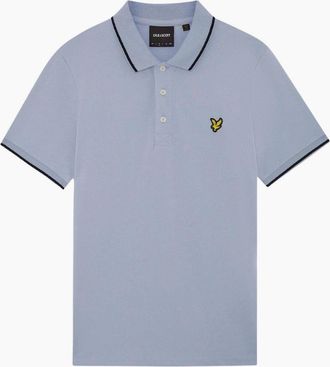 Lyle & Scott Mens Lyle & Scott Lilac Tipped Polo Shirt - Blue - Size: 38