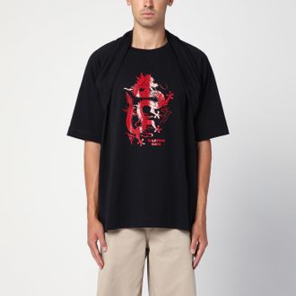Martine Rose Oversized Black T Shirt Celebration With Print