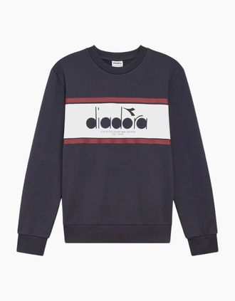 Diadora Mens Diadora Empire Red Crew Logo Sweatshirt - Navy - Size: 42