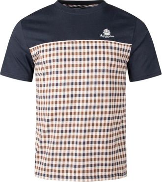 Aquascutum Tops, Heren, Blauw, 2Xl, Katoen, Insert Piping Tee