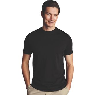 CHARLES TYRWHITT Cotton Jersey Short Sleeve Tyrwhitt Tee in Black at Nordstrom, Size X-Large