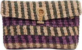 Veronica Beard Anchor Raffia Clutch in Purple Multi at Nordstrom
