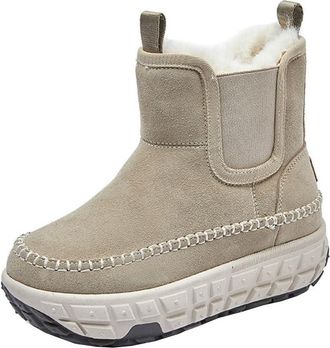 Generic Women thick soled snow boots with plush lining for increased warmth and comfort in winter made of cotton short boots with anti cold properties (Grey,5