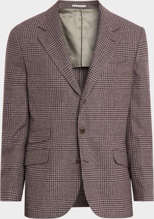 Brunello Cucinelli Men & apos;s Glen Plaid Wool-Cashmere Suit Jacket