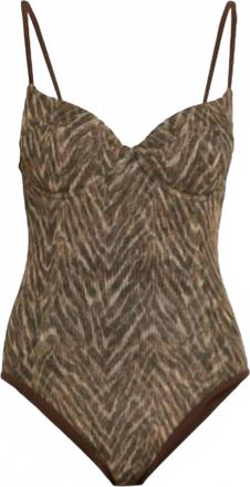 Ramy Brook Womens Standard Printed Jayda One Piece In Brown Zebra