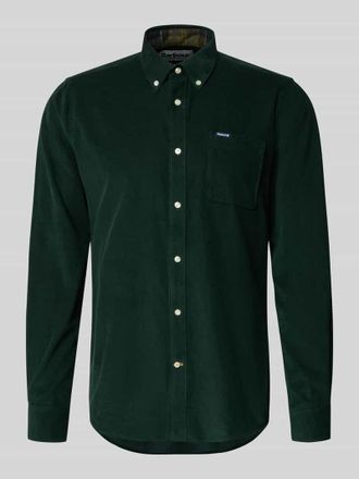 Barbour Tailored Fit Freizeithemd aus reiner Baumwolle in Oliv Melange, Gr&ouml;&szlig;e L