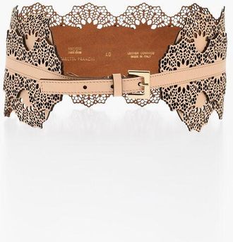 Elisabetta Franchi Perforated Oversized Belt size 40