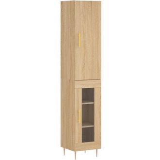 vidaXL Highboard Sonoma Oak 34.5x34x180 cm Engineered Wood Vidaxl