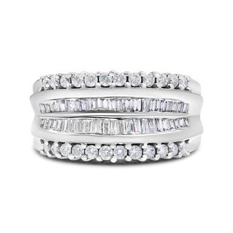 House of Brilliance 14K White Gold 1.00 Cttw Diamond Modern Band Ring at Nordstrom, Size 7
