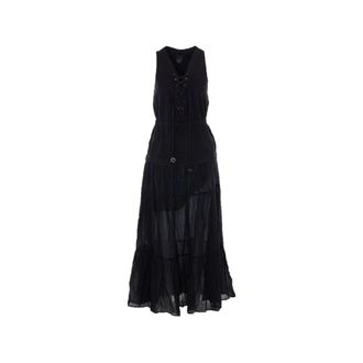 Pinko Pinko, Kleedjes, Dames, Zwart, L, Nylon, Casarsa Lange Jurk