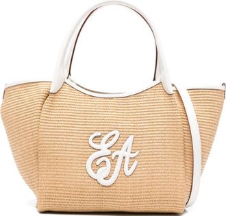 Emporio Armani Natural/White Logo Medium Tote