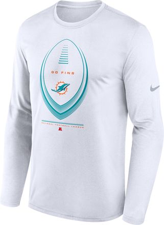 Nike Miami Dolphins Legend Icon Nike Mens Dri-FIT NFL Long-Sleeve T-Shirt in White | NKHT10A9P-NDB
