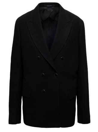 Reveres 1949 Giacca Doppiopetto No Taglio Vivo Bottoni Smatati Nero