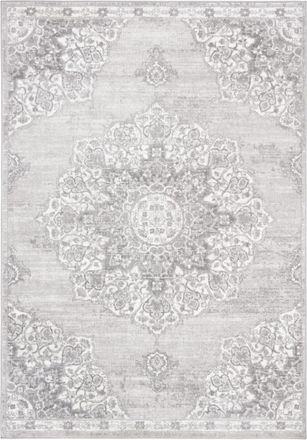 Safavieh Alfombra transicional de polipropileno gris/blanco, 122 x 183 cm
