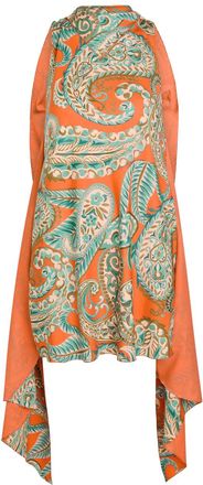 Etro Asymmetric Crepe Mini Dress - Multi Print - 42 (UK10 / S)