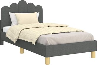 vidaXL Cama Para Ni&ntilde;os Con Cabecero Gris Oscuro 80 X 160 Cm Tela Vidaxl