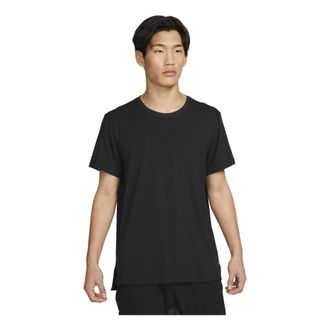 Nike Yoga Dri-Fit Solid Color Round Neck Short Sleeve Black DM7826-010