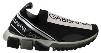 Dolce & Gabbana Zwart Witte SORRENTO Sport Stretch Sneakers