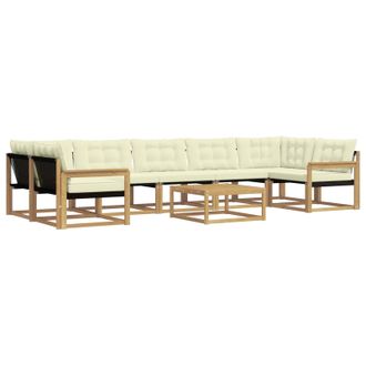 vidaXL Conjunto De Sof&aacute;s De Exterior 8 Pcs Blanco Y Crema Vidaxl
