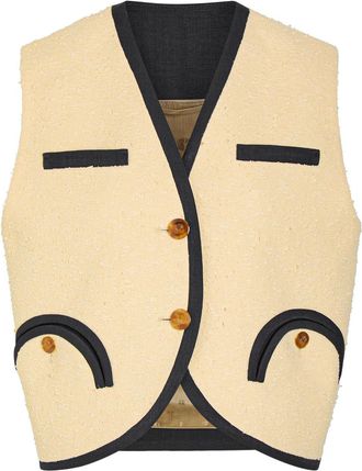 Blaz&eacute; Milano Orinda Gliss Boucl&eacute; Gilet - Beige - 0 (UK6 / XS)