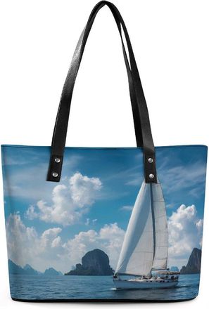 Generic Nautical Yacht Aquatic Coastal Tote Bags for Women Cute Shoulder Purses Handbags