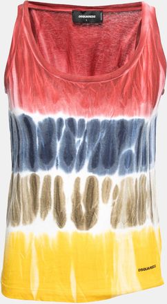 Dsquared2 Multicolor Tye-Dye Print Cotton Sleeveless T-Shirt