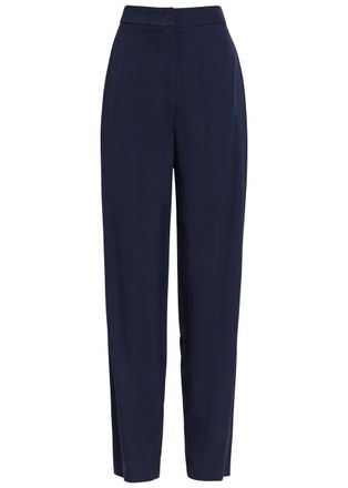 Emporio Armani Tapered-leg Crepe Trousers - Navy - 44 (UK12 / M)