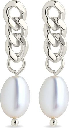 Sterling Forever Pearl Hana Chain Drop Earrings